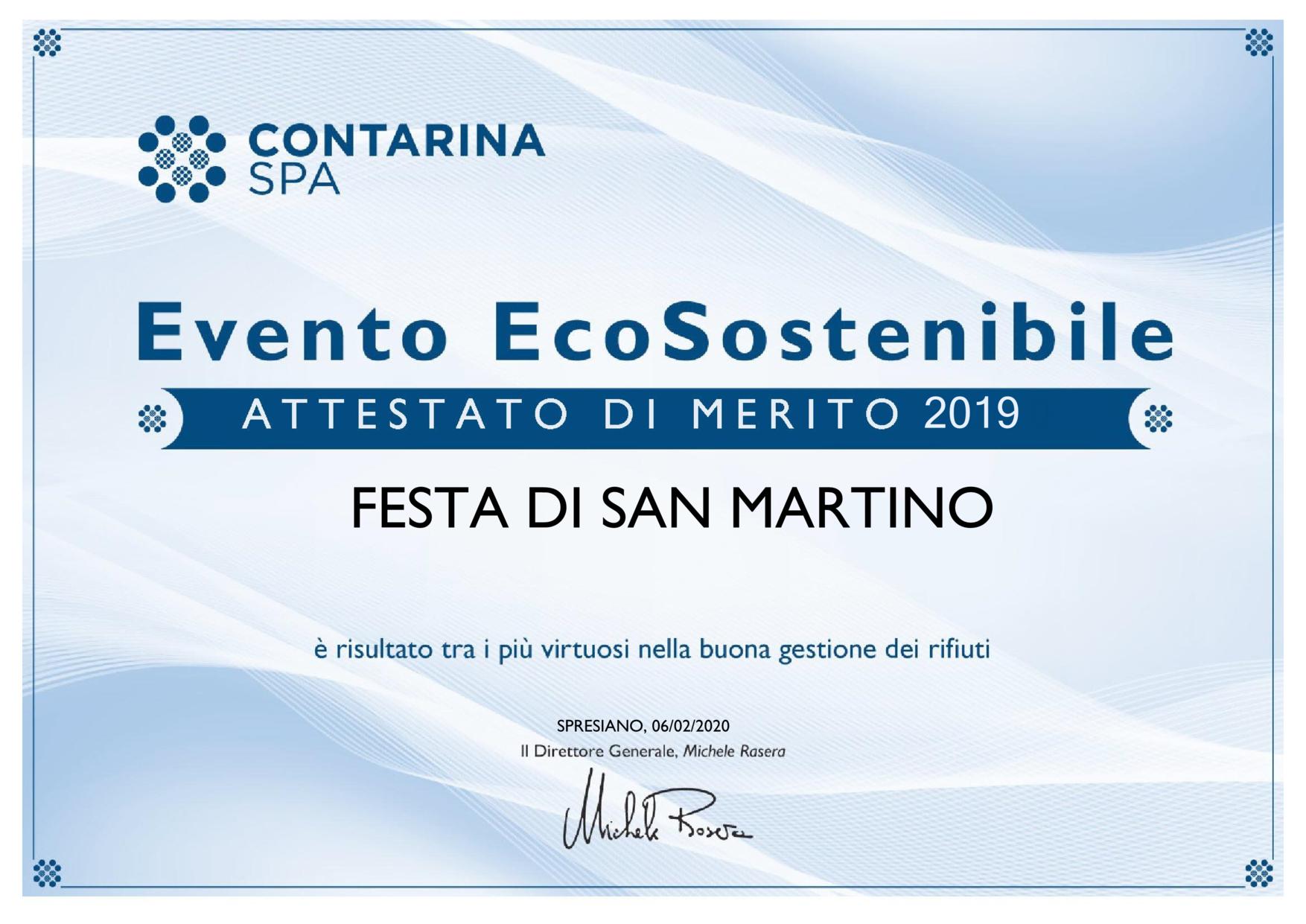 Attestato Evento EcoSostenibile